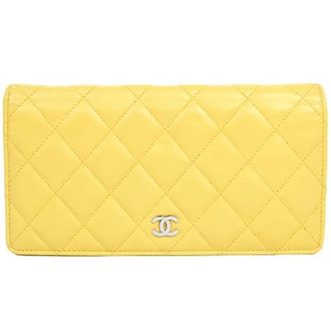 CHANEL Timeless Classic Matrasse Long Wallet Yellow 